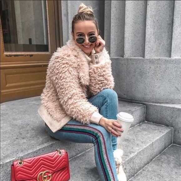 Revolve Blank NYC Teddy Cloud 9 Crop Bomber Jacket - Picture 7 of 7